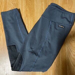 KERRITS-Tight Breeches Womens medium Blue Houndstooth Knee Patch Riding